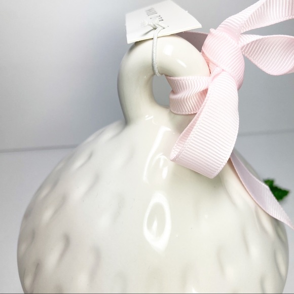 Rae Dunn PERCH Ceramic Acorn Bird House White Black NEW - Picture 3 of 5